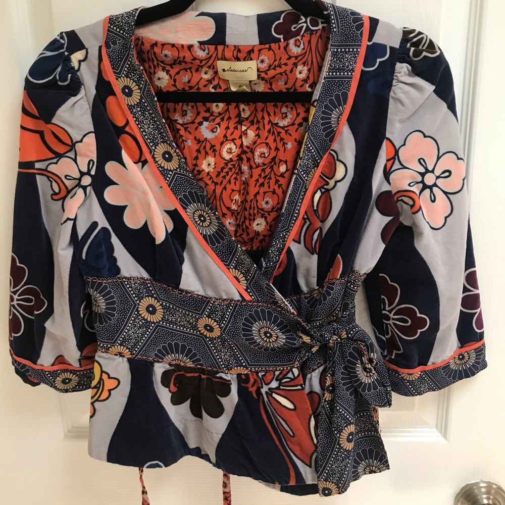 Anthropology Velvet Jacket Elevenses Brand Size 0